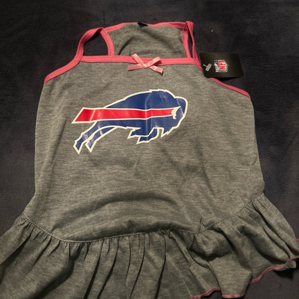 NFL Buffalo Bills Dog Dress - Gray and Pink - Picture 1 of 2